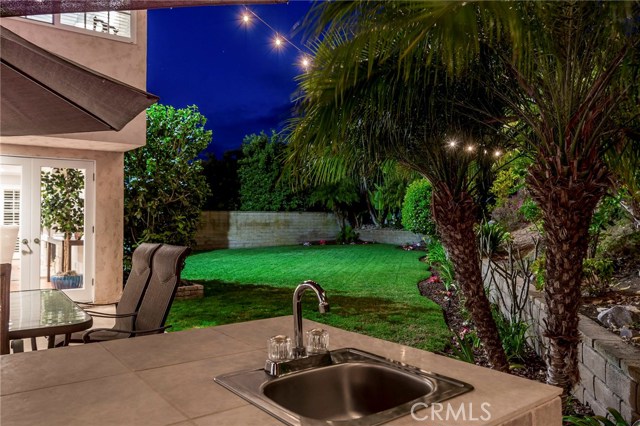 Backyard at twilight