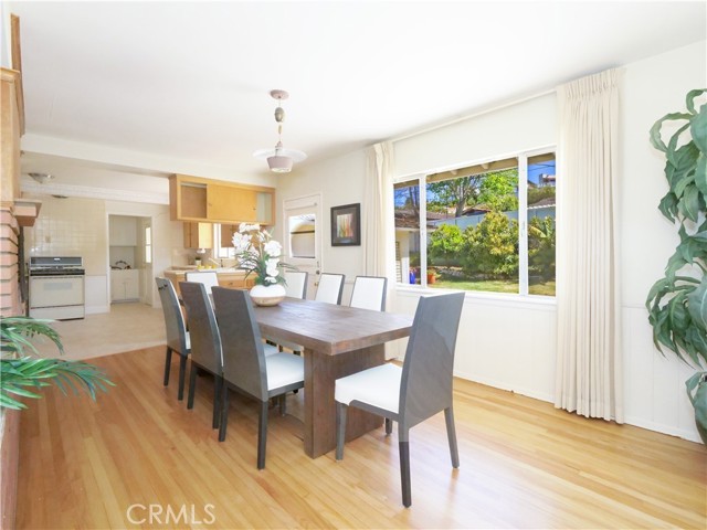 Large dining room open to kitchen.