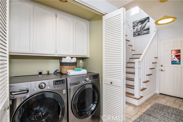 Laundry area with LG washer and dryer set