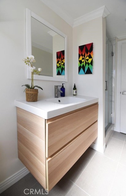 Hall bath vanity