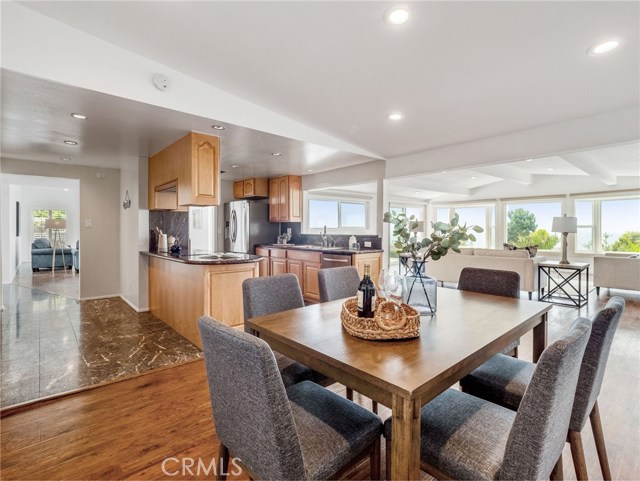 Dining Room looking to Kitchen and Family Room