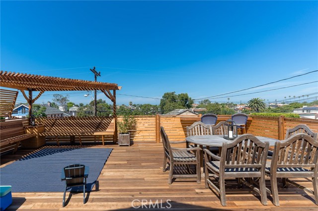 Approx. 700 square foot deck with built-in seating and plenty of room to entertain and play.
