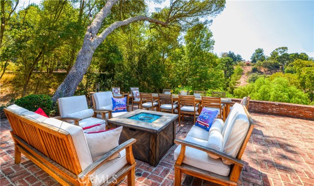 Patio and fire pit located off the living room.