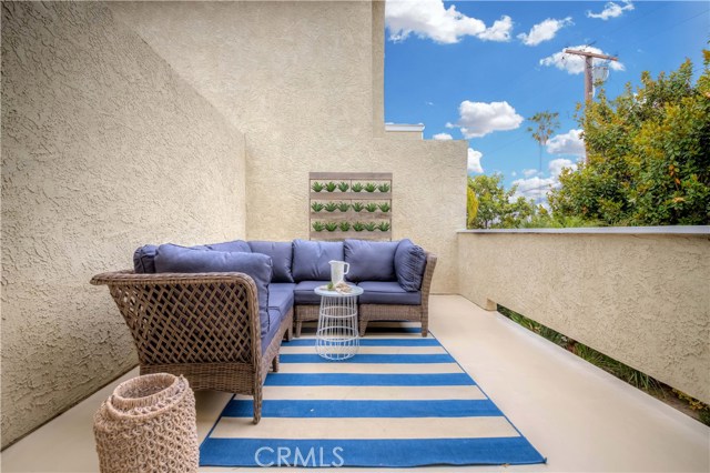 LARGE balcony off of kitchen and dining area
