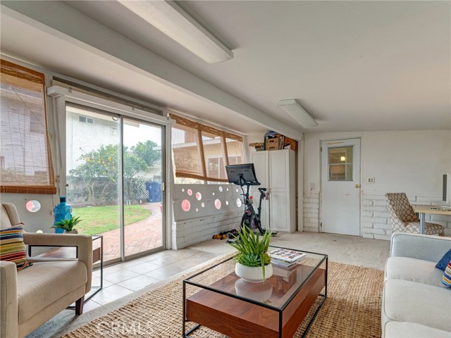 The detached addition also provides ample storage space and sliding door access to the back yard.