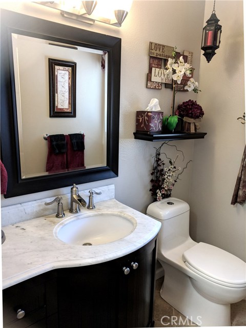 Rich Wood Vanity & Matching Mirror