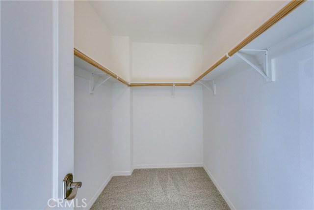Walk-in closet in the master bedroom