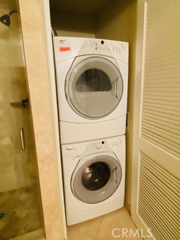 Hallway Bathroom - Stacked Washer & Dryer.