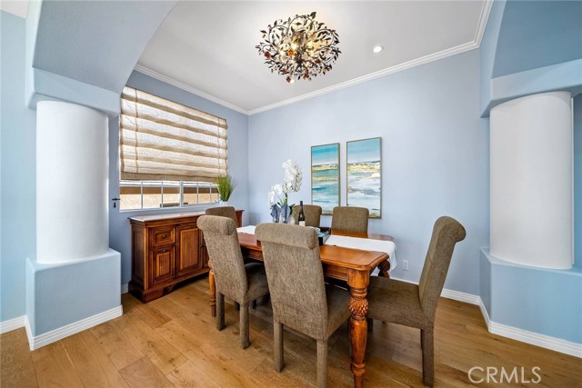 Dining area off living room.