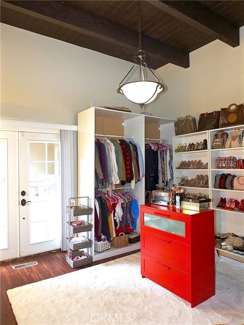 Downstairs bedroom, currently converted to a closet