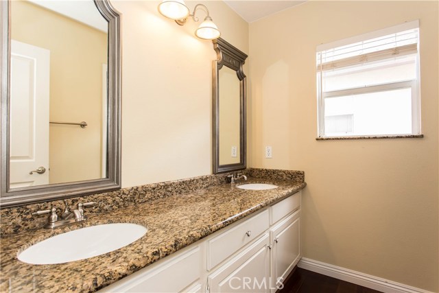 Upstairs Family Bathroom; Window Sill also has Granite