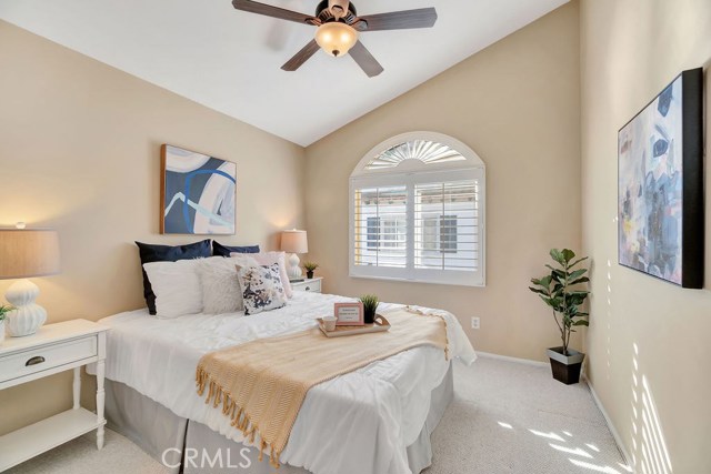 Large Bedrooms, Vaulted Ceilings, Ceiling Fan/Light with Remote, Custom California Closets and Arched Window add a Nice Touch Large Bedrooms, Vaulted Ceilings, Ceiling Fan/Light with Remote, Custom California Closets and Arched Window add a Nice Touch