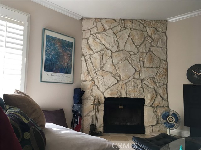 wood burning fireplace...