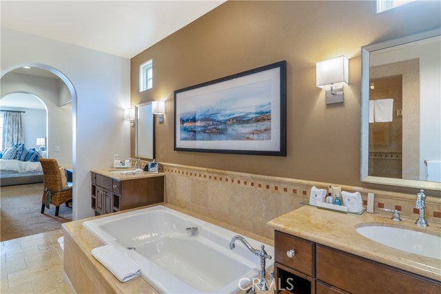 Master bathroom and dressing area.