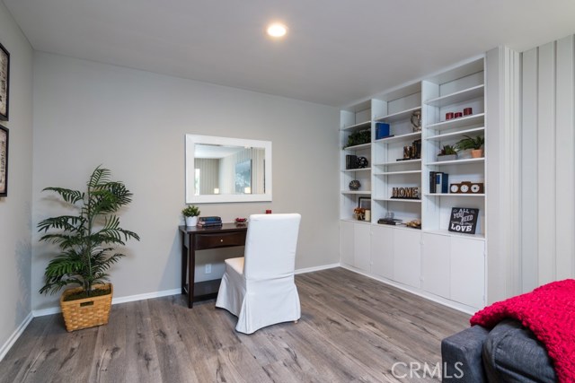 Office Nook off of living room with nice built ins