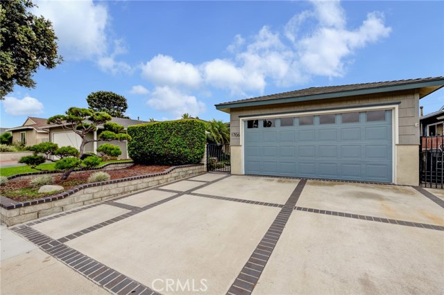 2 car garage with custom cabinets