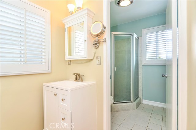 The master bath adjoins the vanity dressing area