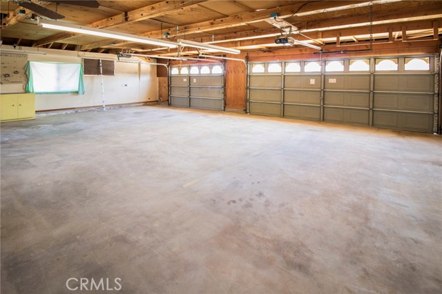 Over sized 3 car garage interior