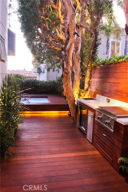 Ipe wood deck, outdoor kitchen and spa