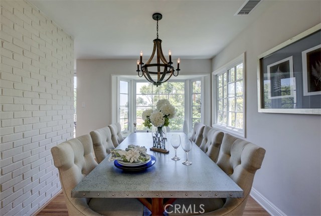 Beautiful Dining Room with Bay Window & City Light Views. Open to Kitchen