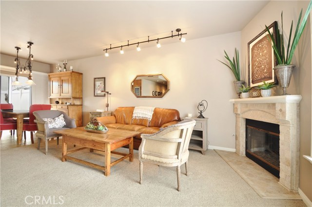 Living room with fireplace