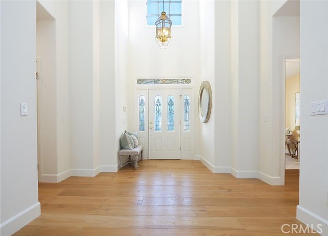 Foyer with high ceiling