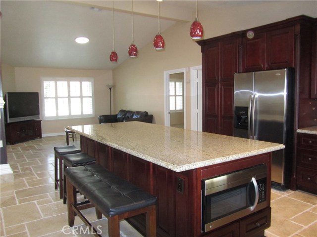 Open Floor Plan Kitchen with Long Central Island