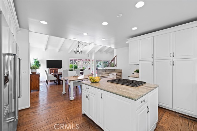 Kitchen island looking into dining area