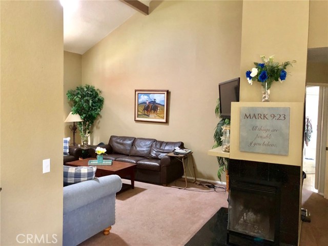 family room  with fireplace