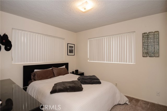 One of two bedrooms in lower unit 217.