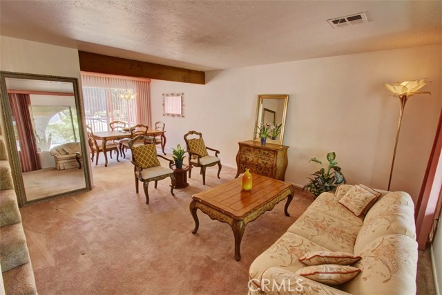 Living room and dining area flow