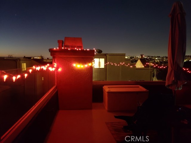 Deck lights summer night