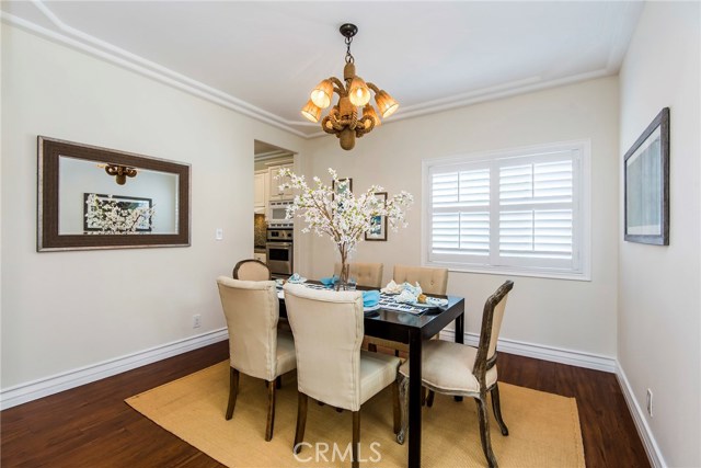 Bright, welcoming dining room connects directly to kitchen.