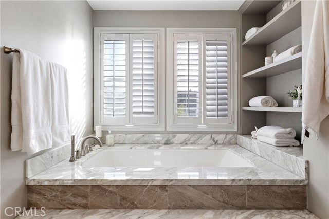 Primary Bathroom with Spa Tub, Beautiful Built-in Cabinetry