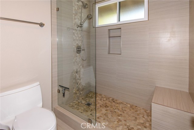 Master bath porcelain tiled shower with stone accents! Master bath porcelain tiled shower with stone accents!