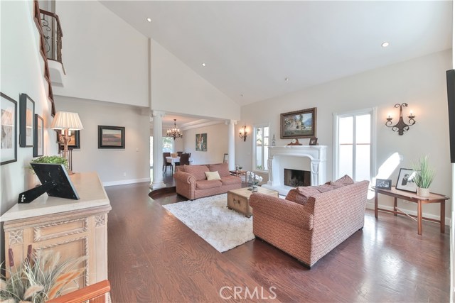 family room with fireplace. New interior paint