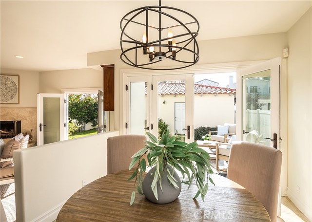 Breakfast nook opening to south-facing backyard