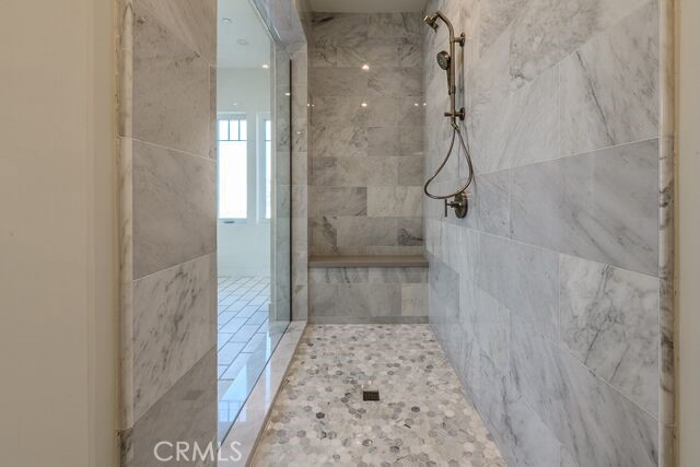 Master suite walk-in shower.