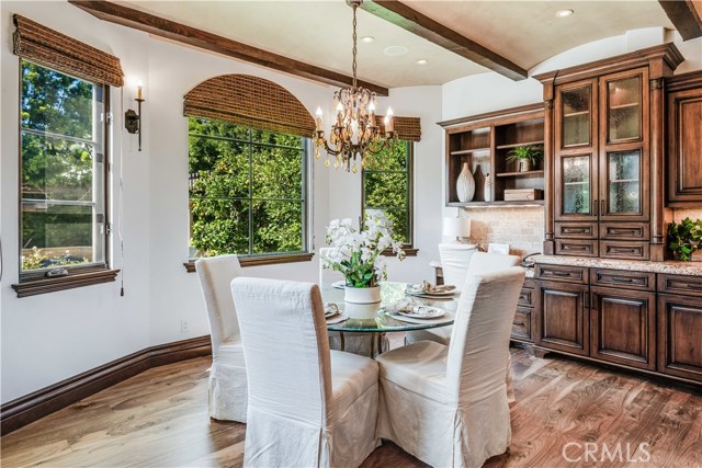 Breakfast nook and desk area