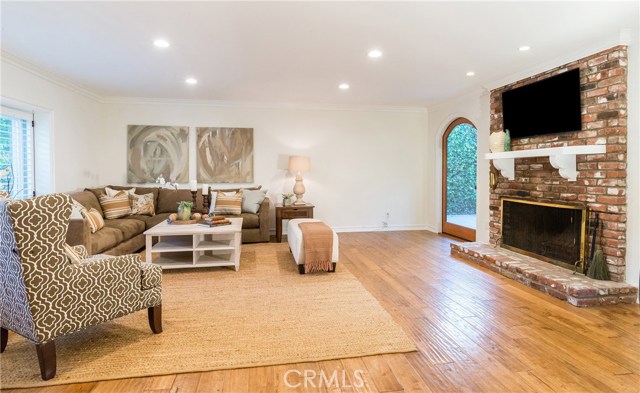 Family room that has a fireplace