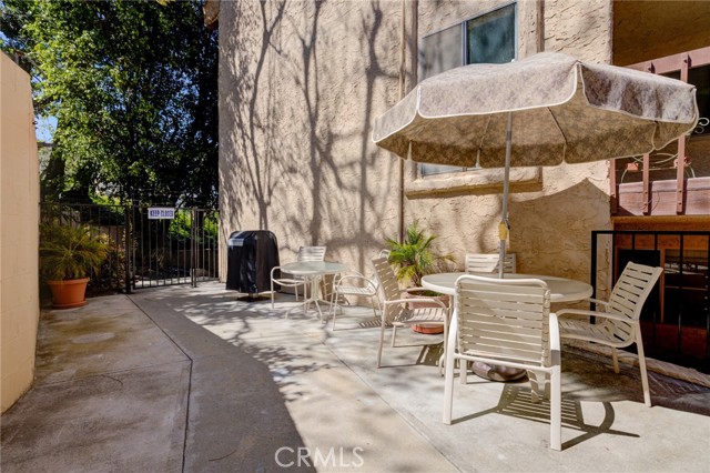 Community BBQ and patio area