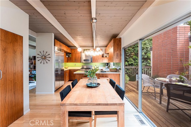 Kitchen with view of atrium