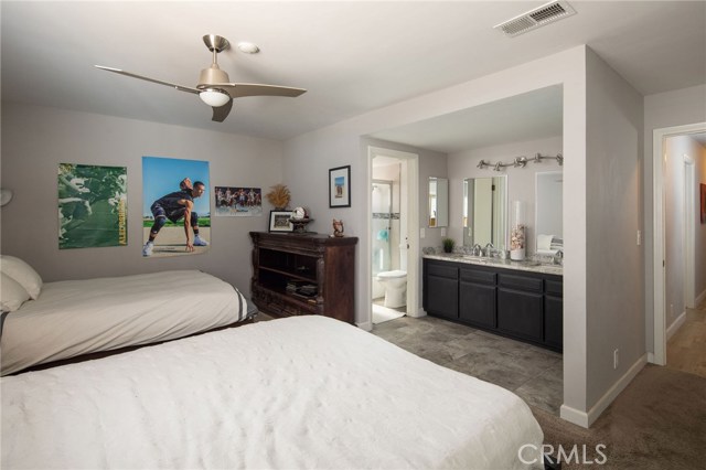 Full ensuite bath in both bedrooms. This room easily accommodates two beds!