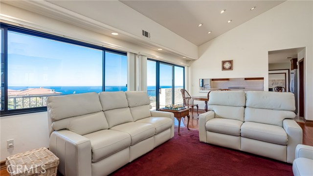 Huge ocean view from family room and deck - pre-staging picture