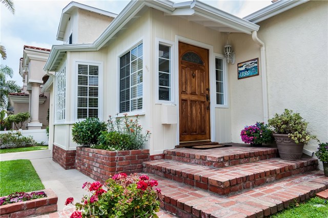 Used brick entry porch and walkway.