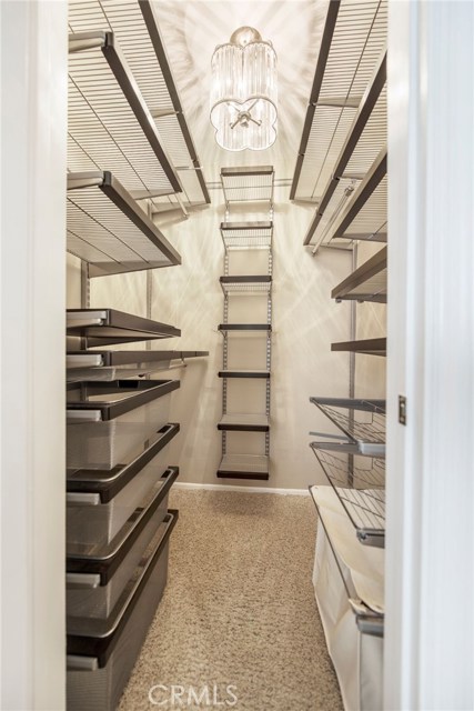 Professionally organized, walk-in closet