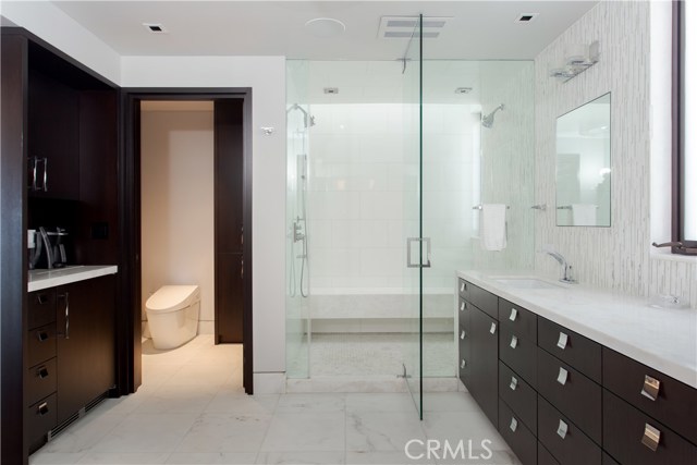 Exquisite Master bath with Mr. Steam, built in Mr. Coffee and elegance throughout.