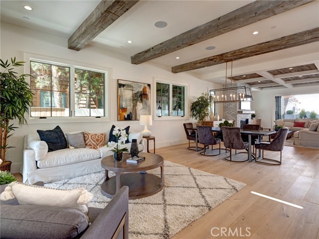 Trestlewood solid reclaimed wood beams and ceiling accents, white oak flooring, huge open floor plan, LaCantina door systems for indoor/outdoor feel, surround sound throughout home.  Crestron whole home automation.