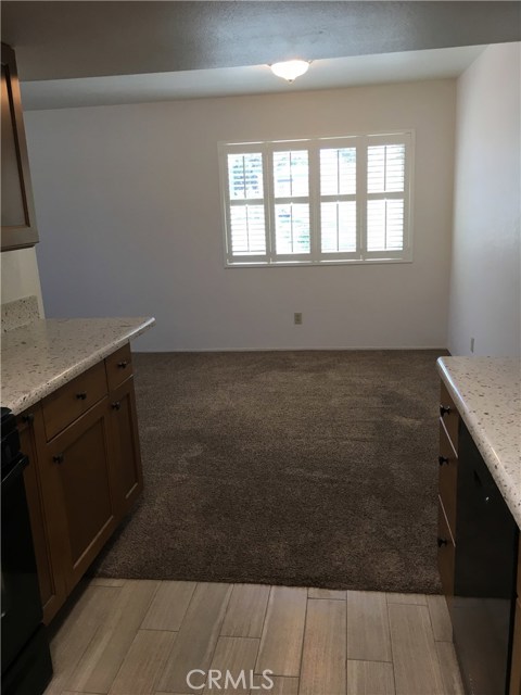 View from kitchen into dining area