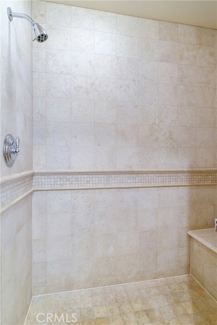 Master bathroom Travertine shower.